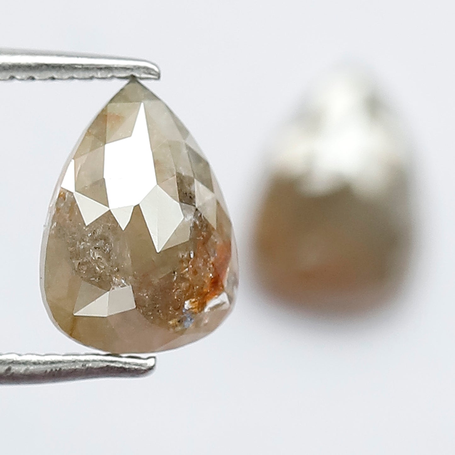Pear Shape Rustic Loose Diamond Pair 2.11 Ct | Natural Brownish Gray Diamonds for Earrings & Custom Jewelry