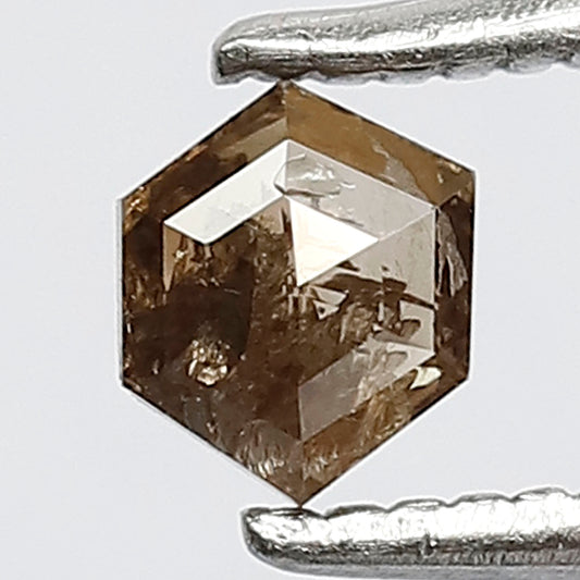 0.28 Ct Hexagon Natural Brownish Rustic Diamond | Conflict Free Loose Diamond For Wedding Band and Pendant