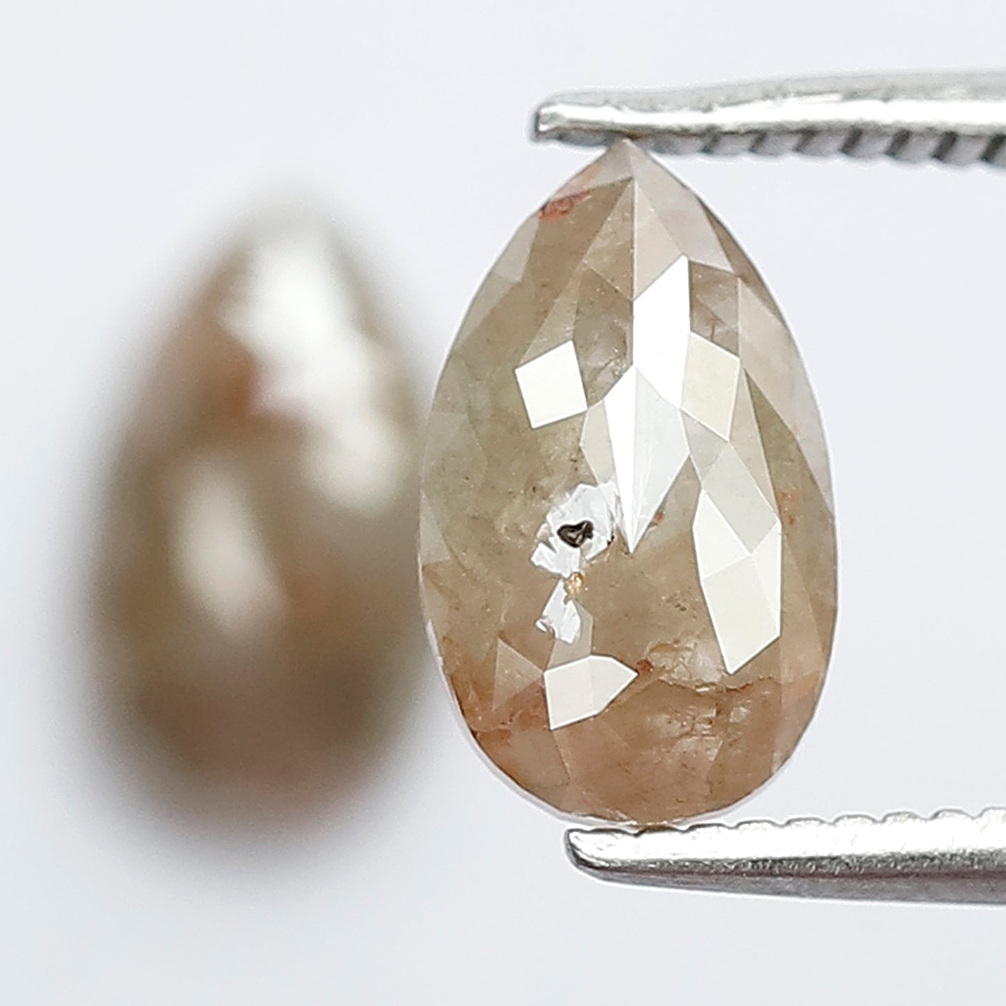 2.01 Ct Matching Pear Shape Rustic Diamonds | Conflict Free Brownish Gray Loose Diamonds for Wedding Jewelry
