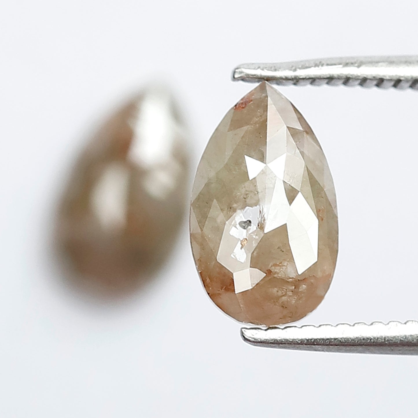 2.01 Ct Matching Pear Shape Rustic Diamonds | Conflict Free Brownish Gray Loose Diamonds for Wedding Jewelry