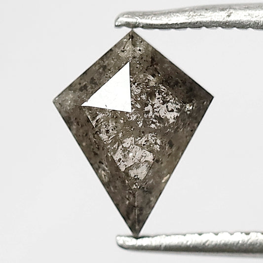 0.86 CT Kite Shape Salt and Pepper Diamond, Natural 8.40 mm Ethical Loose Diamond for Anniversary Ring Gift