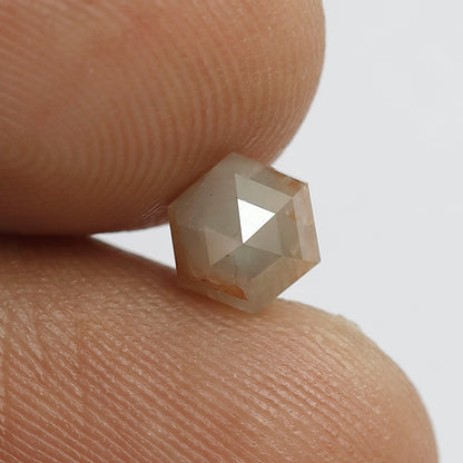 Hexagon Shape 0.88 Ct Natural Gray Red Rustic Diamond | Loose Stone 6x6 mm