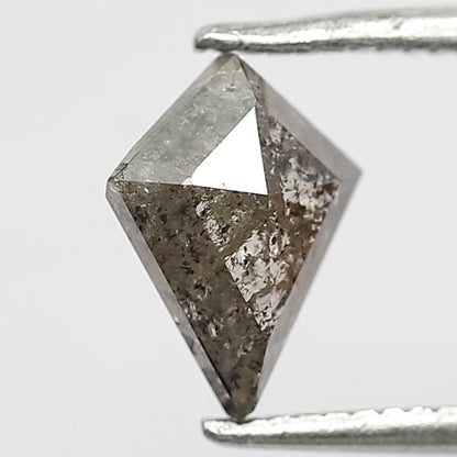 0.86 CT Kite Shape Salt and Pepper Diamond, Natural 8.40 mm Ethical Loose Diamond for Anniversary Ring Gift