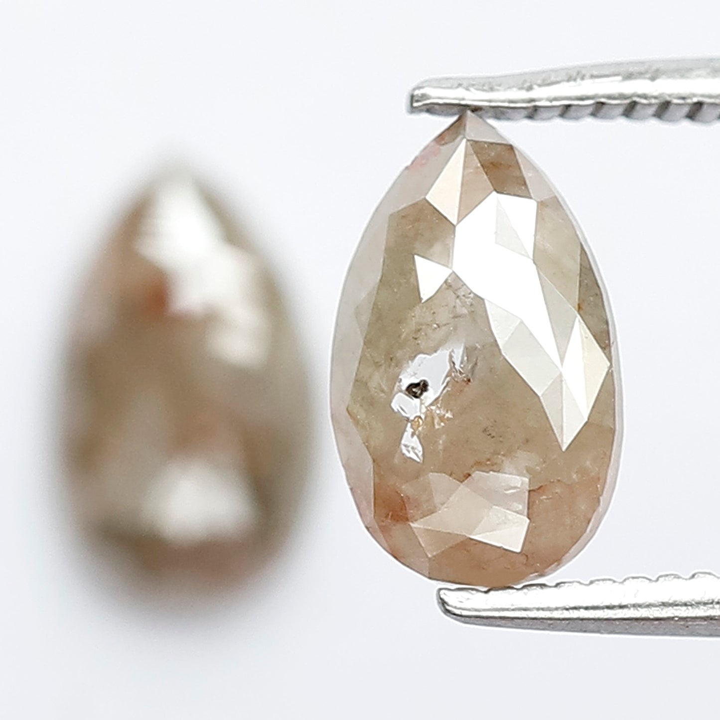 2.01 Ct Matching Pear Shape Rustic Diamonds | Conflict Free Brownish Gray Loose Diamonds for Wedding Jewelry