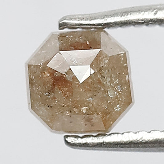 0.76 Ct Square Emerald Rustic Diamond | Natural Gray Red Earth Mined Loose Diamond for Ring