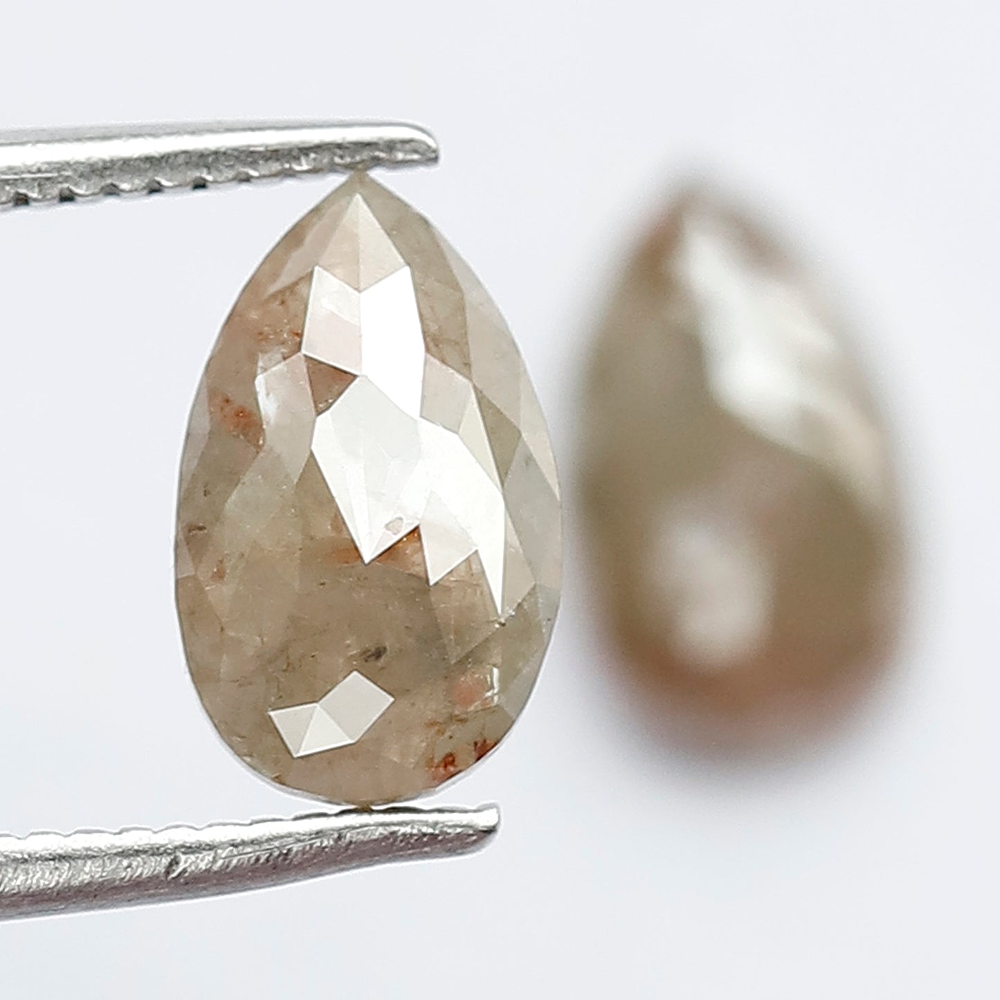 2.01 Ct Matching Pear Shape Rustic Diamonds | Conflict Free Brownish Gray Loose Diamonds for Wedding Jewelry