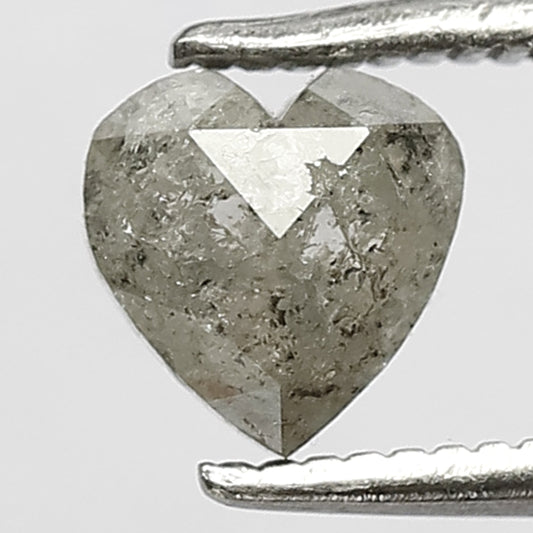 1.03 Ct Natural Grey Black Diamond | Heart Shape Salt & Pepper 5mm Loose Diamond for Engagement Ring