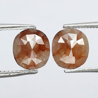 Pair of Cushion Cut Rustic Diamonds 1.33 Ct | 6.5 x 6.00 mm Natural Earth Mined Loose Diamonds for Jewelry