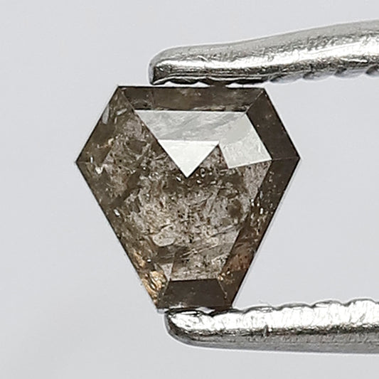 0.33 CT Modified cut Loose Diamond 4.3 x 4.3 MM Natural Gray Brown Rustic Diamond