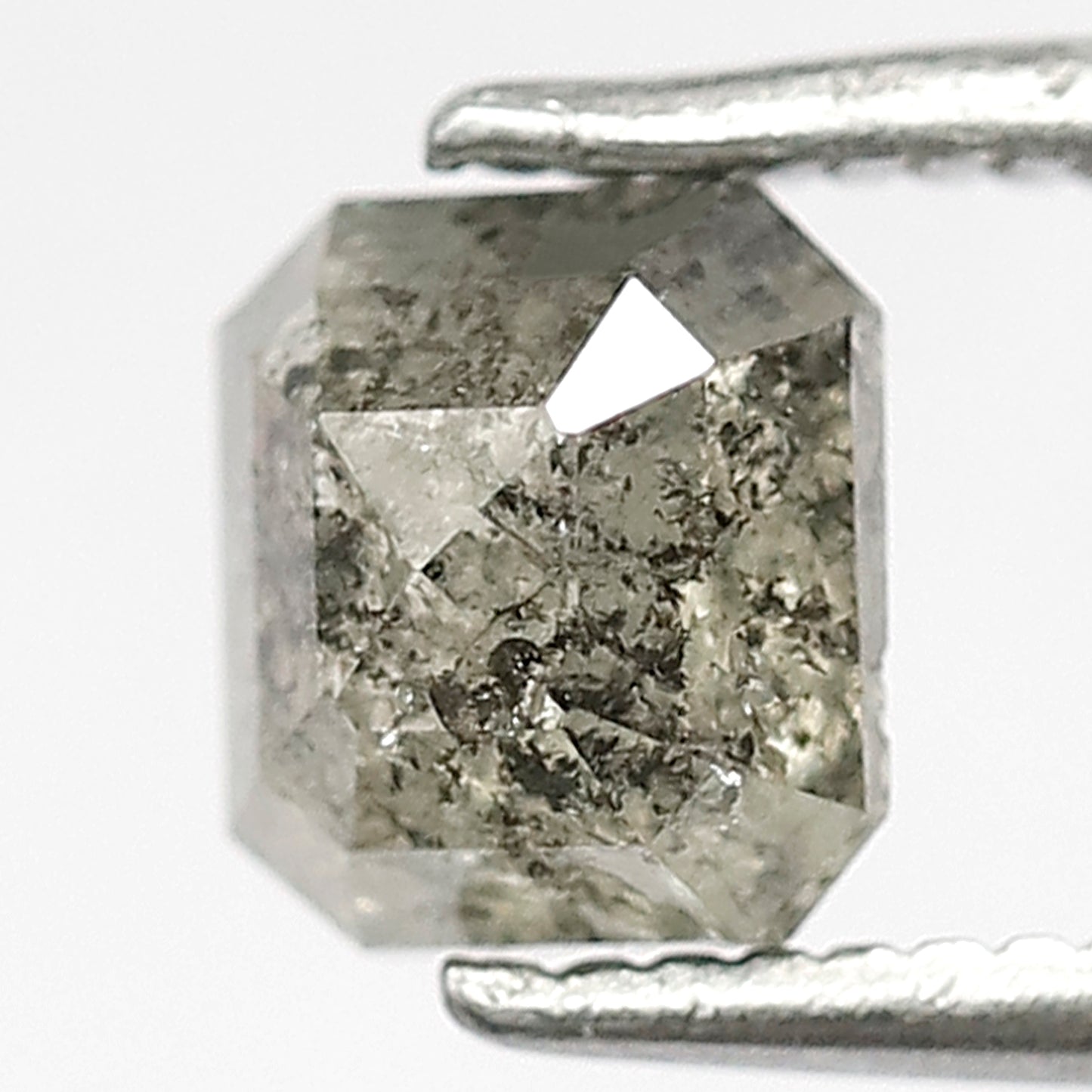 1.06 CT Emerald Cut Translucent Salt and Pepper Diamond, Natural 5.60 mm Ethical Loose Diamond for Custom Anniversary Ring Design