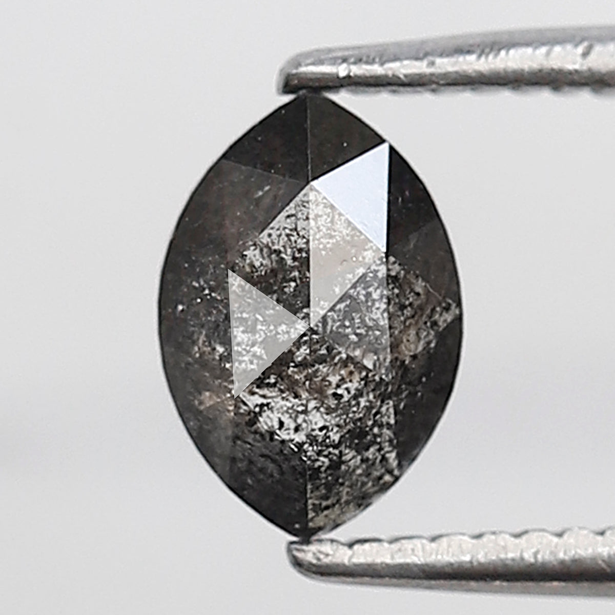 0.59 Ct Marquise Shape Salt and Pepper Diamond 6 MM Grey Black Color Natural Loose Diamond
