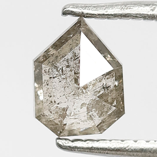 0.66 CT Geometric cut Gray Black Diamond, Natural Translucent Salt and Pepper Diamond For Custom Ring and Pendant