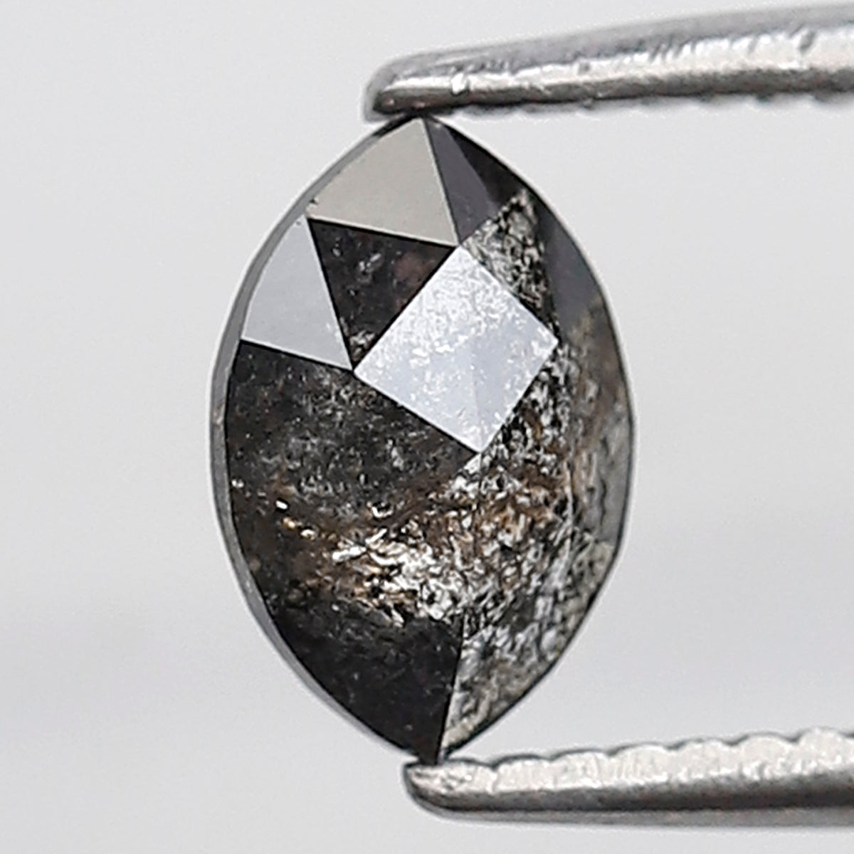 0.59 Ct Marquise Shape Salt and Pepper Diamond 6 MM Grey Black Color Natural Loose Diamond