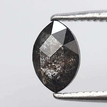 0.59 Ct Marquise Shape Salt and Pepper Diamond 6 MM Grey Black Color Natural Loose Diamond