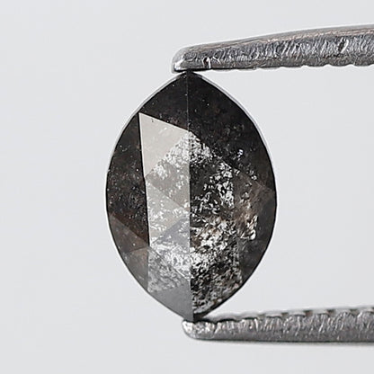 0.59 Ct Marquise Shape Salt and Pepper Diamond 6 MM Grey Black Color Natural Loose Diamond