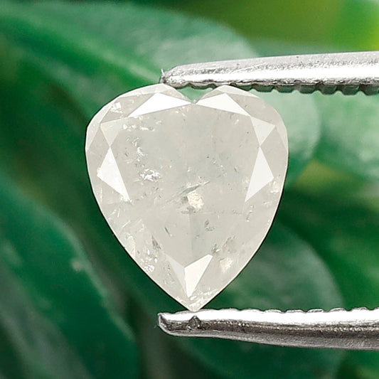 0.95 CT Heart Shape Loose Conflict Free Diamond, Natural Icy White Salt and Pepper Earth Mined Diamond For Proposal Ring
