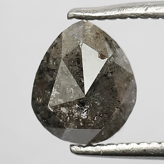 1.26 CT Pear Shape Salt and Pepper Diamond Natural Gray Black Loose Diamond For Pear Diamond Ring