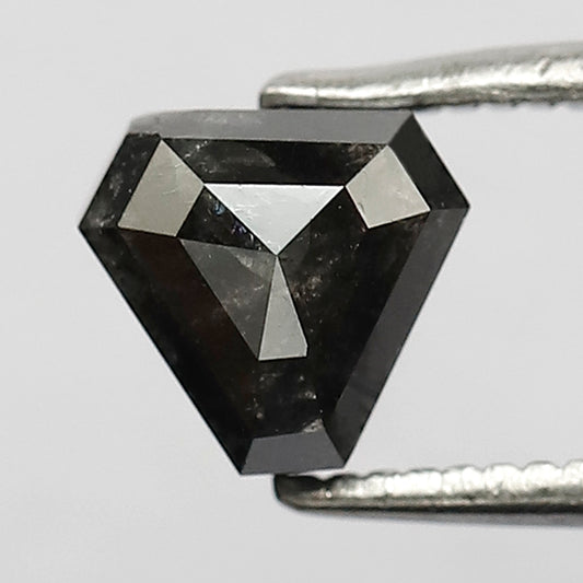 1.23 CT Modified cut Loose Natural Diamond, 6 MM Blackish Gray Salt and Pepper Diamond