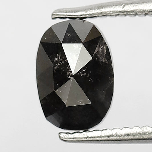1.14 CT Oval Shape Salt and Pepper Diamond, Natural Black Gray Loose Earth Mined Diamond