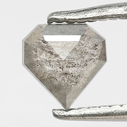 Geometric Shape 0.41 CT Salt and Pepper Diamond, Natural Gray Black Translucent Conflict Free Loose Diamond for Jewelry