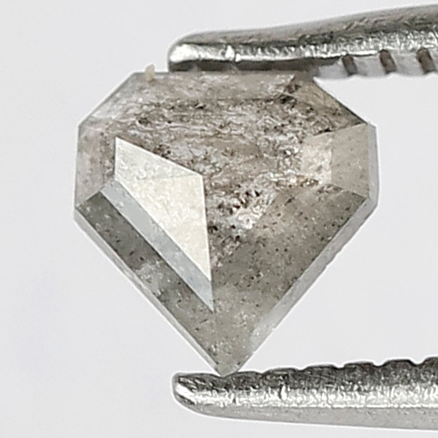Geometric Shape 0.41 CT Salt and Pepper Diamond, Natural Gray Black Translucent Conflict Free Loose Diamond for Jewelry