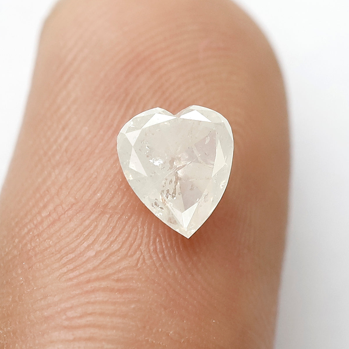 0.95 CT Heart Shape Loose Conflict Free Diamond, Natural Icy White Salt and Pepper Earth Mined Diamond For Proposal Ring