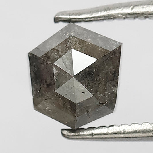 1.18 CT Natural Modified Diamond 6.5 MM Gray Black Loose Salt and Pepper Diamond For Custom Pendant