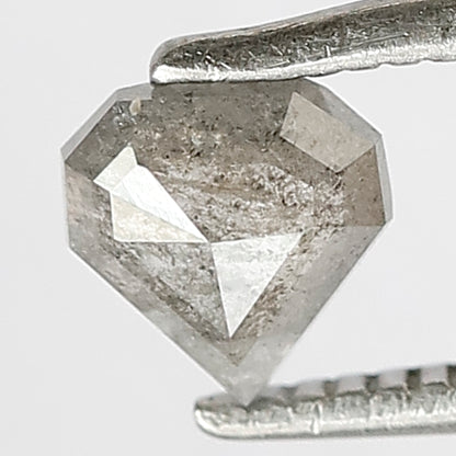 Geometric Shape 0.41 CT Salt and Pepper Diamond, Natural Gray Black Translucent Conflict Free Loose Diamond for Jewelry