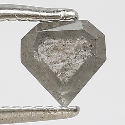 Geometric Shape 0.41 CT Salt and Pepper Diamond, Natural Gray Black Translucent Conflict Free Loose Diamond for Jewelry