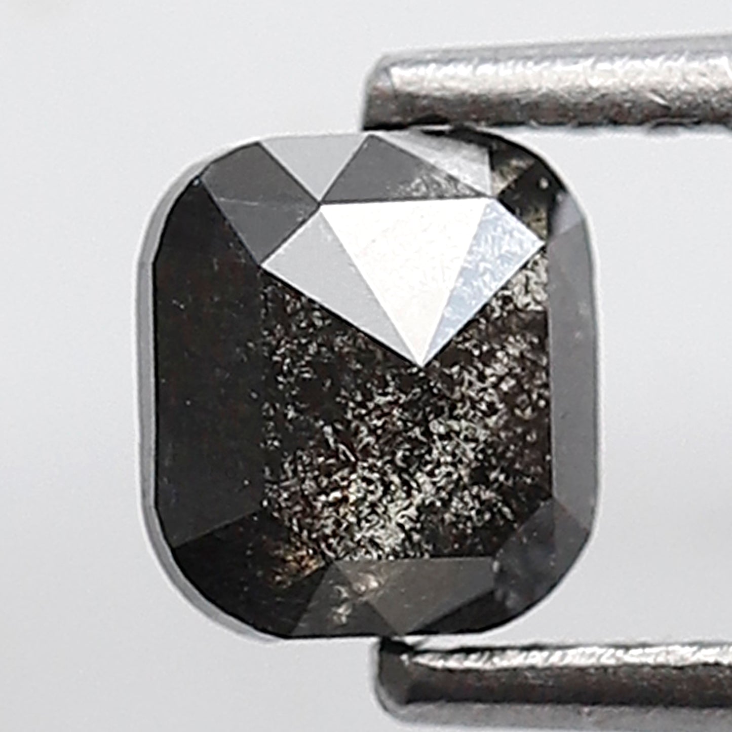 0.67 Ct Cushion Shape Salt and Pepper Diamond 5 MM Loose Natural Grey Black Color Diamond