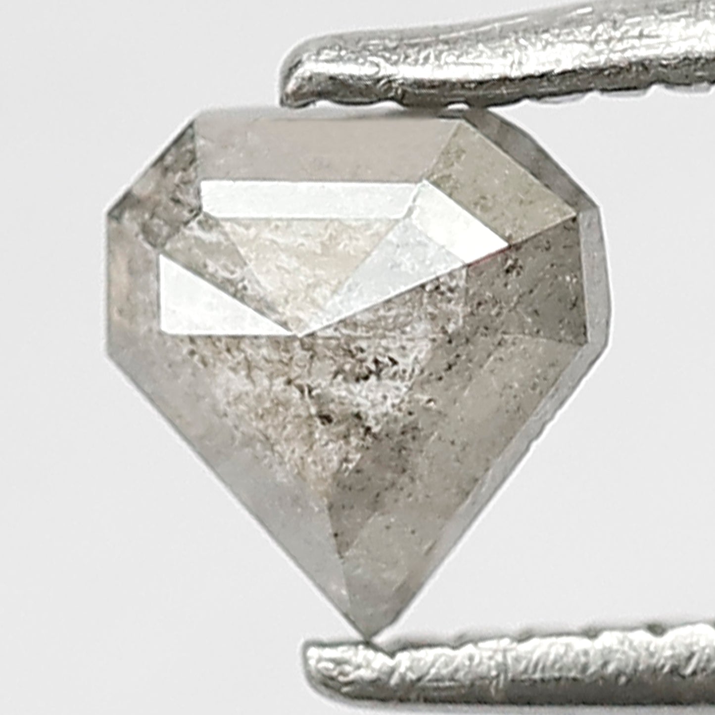 Geometric Shape 0.41 CT Salt and Pepper Diamond, Natural Gray Black Translucent Conflict Free Loose Diamond for Jewelry