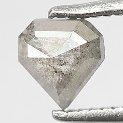 Geometric Shape 0.41 CT Salt and Pepper Diamond, Natural Gray Black Translucent Conflict Free Loose Diamond for Jewelry