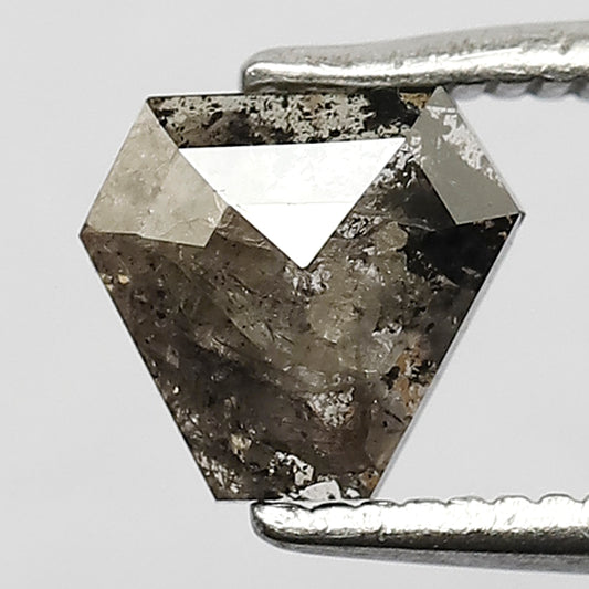 Modified Cut 0.75 CT Loose Diamond, 5.9 MM Natural Gray Black Salt and Pepper Diamond