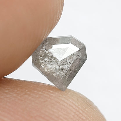 Geometric Shape 0.41 CT Salt and Pepper Diamond, Natural Gray Black Translucent Conflict Free Loose Diamond for Jewelry