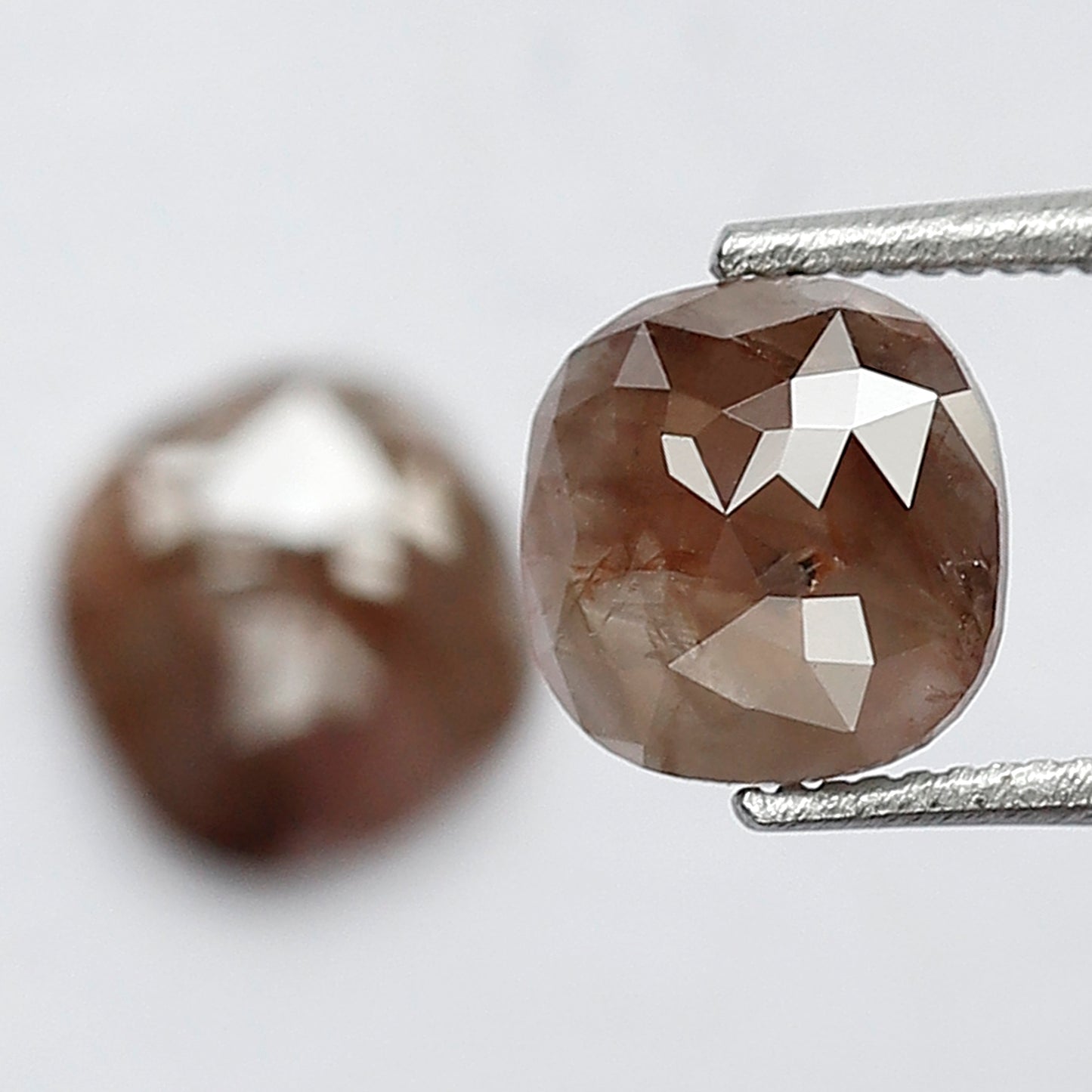 Cushion Shape Rustic Loose Diamond Pair 1.34 Ct | Natural Reddish Gray Diamonds for Bridal & Custom Jewelry