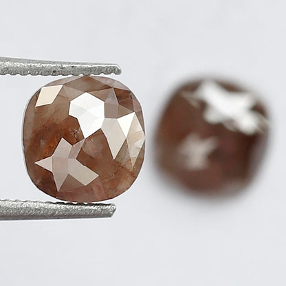 Cushion Shape Rustic Loose Diamond Pair 1.34 Ct | Natural Reddish Gray Diamonds for Bridal & Custom Jewelry