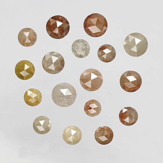 5.24 Ct Round Diamond Lot | 17 Pcs Natural Fancy Mix Color Diamonds for Wedding Jewelry