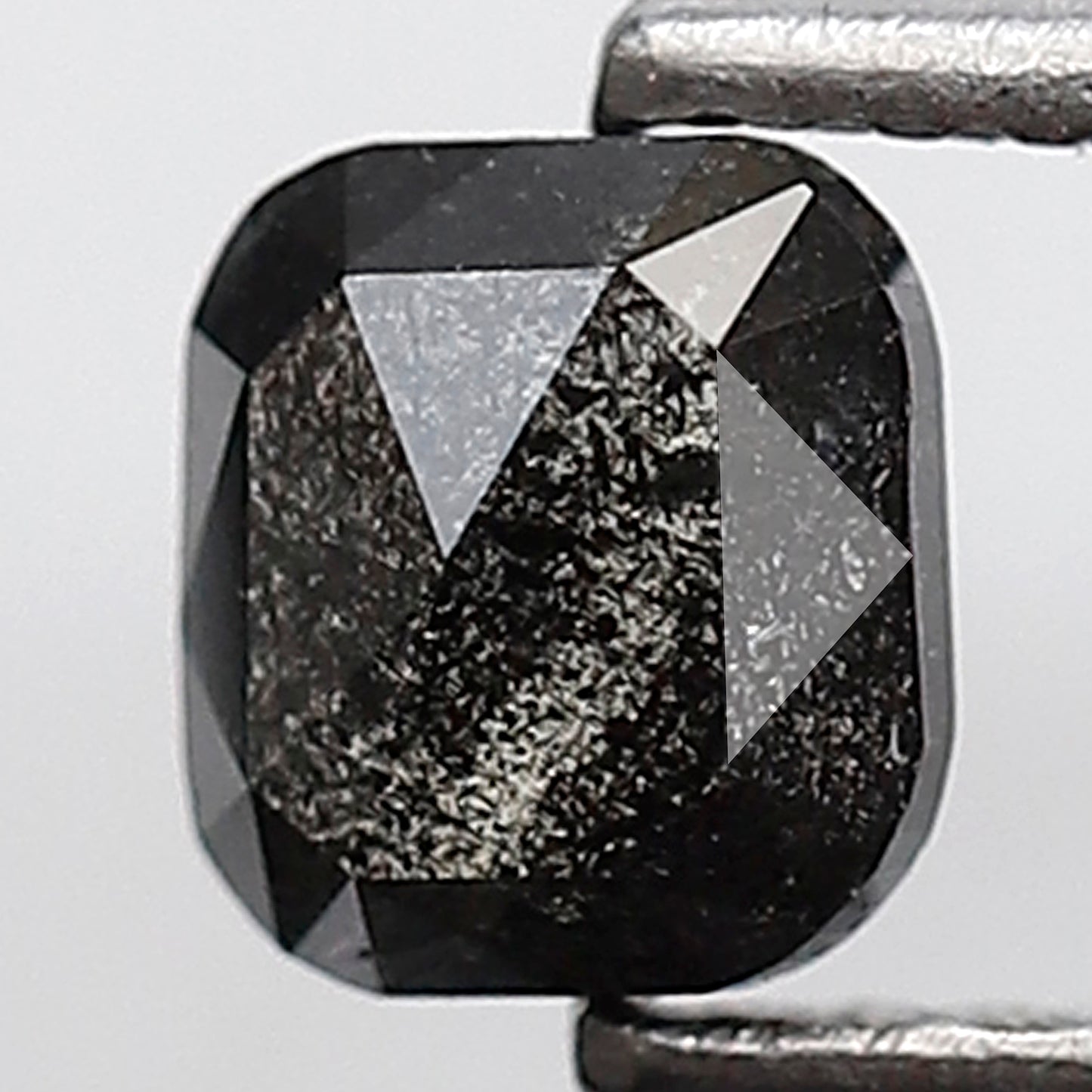0.67 Ct Cushion Shape Salt and Pepper Diamond 5 MM Loose Natural Grey Black Color Diamond