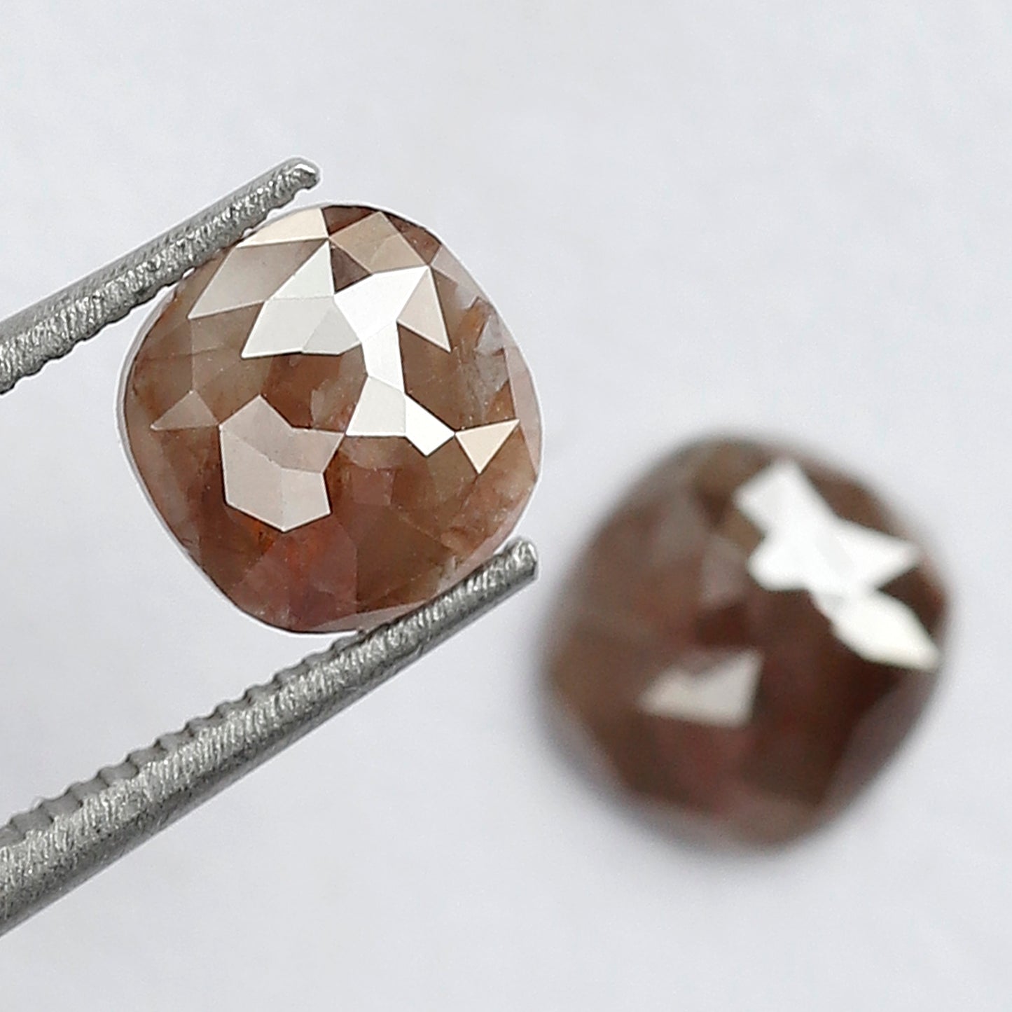 Cushion Shape Rustic Loose Diamond Pair 1.34 Ct | Natural Reddish Gray Diamonds for Bridal & Custom Jewelry