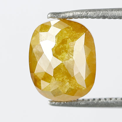 2.69 Ct Natural Cushion Cut Rustic Diamond | Yellowish Earth Mined Loose Diamond for Engagement & Anniversary Ring