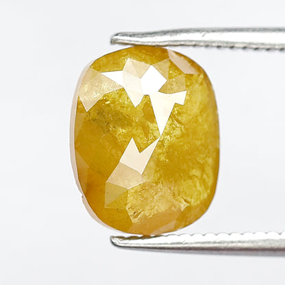2.69 Ct Natural Cushion Cut Rustic Diamond | Yellowish Earth Mined Loose Diamond for Engagement & Anniversary Ring