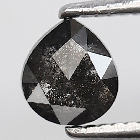 0.45 Ct Pear Shape Salt and Pepper Diamond 5 MM Grey Black Color Natural Loose Diamond