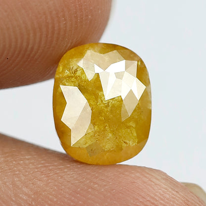 2.69 Ct Natural Cushion Cut Rustic Diamond | Yellowish Earth Mined Loose Diamond for Engagement & Anniversary Ring