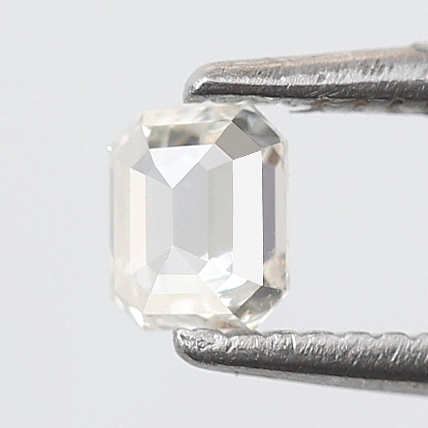 Emerald Shape 0.21 Ct Rose Cut Diamond, Natural FG-SI Diamond, 3.8 mm Loose Stone for Delicate Wedding Ring
