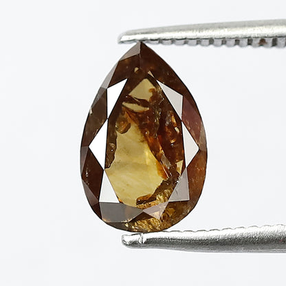 1.78 CT Pear Cut Rustic Diamond, Brownish Red Natural Loose Diamond, Conflict Free Diamond for Custom Bridal Ring