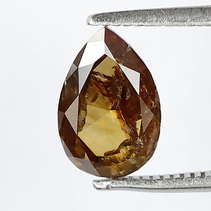 1.78 CT Pear Cut Rustic Diamond, Brownish Red Natural Loose Diamond, Conflict Free Diamond for Custom Bridal Ring