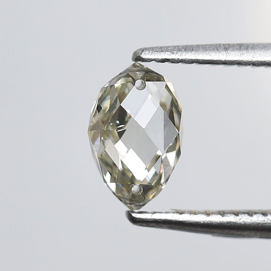 0.79 Ct Briolette Diamond, Natural Champagne Loose Diamond, 6.50 mm Drilled Stone for Custom Pendant