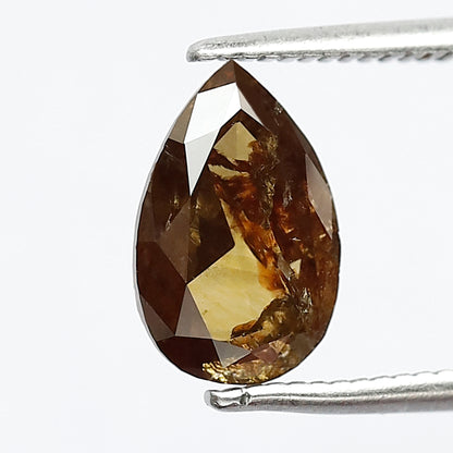 1.78 CT Pear Cut Rustic Diamond, Brownish Red Natural Loose Diamond, Conflict Free Diamond for Custom Bridal Ring