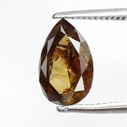 1.78 CT Pear Cut Rustic Diamond, Brownish Red Natural Loose Diamond, Conflict Free Diamond for Custom Bridal Ring