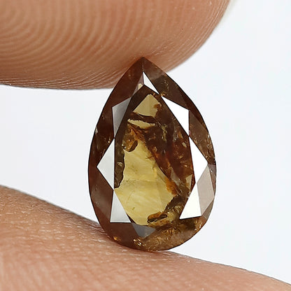 1.78 CT Pear Cut Rustic Diamond, Brownish Red Natural Loose Diamond, Conflict Free Diamond for Custom Bridal Ring